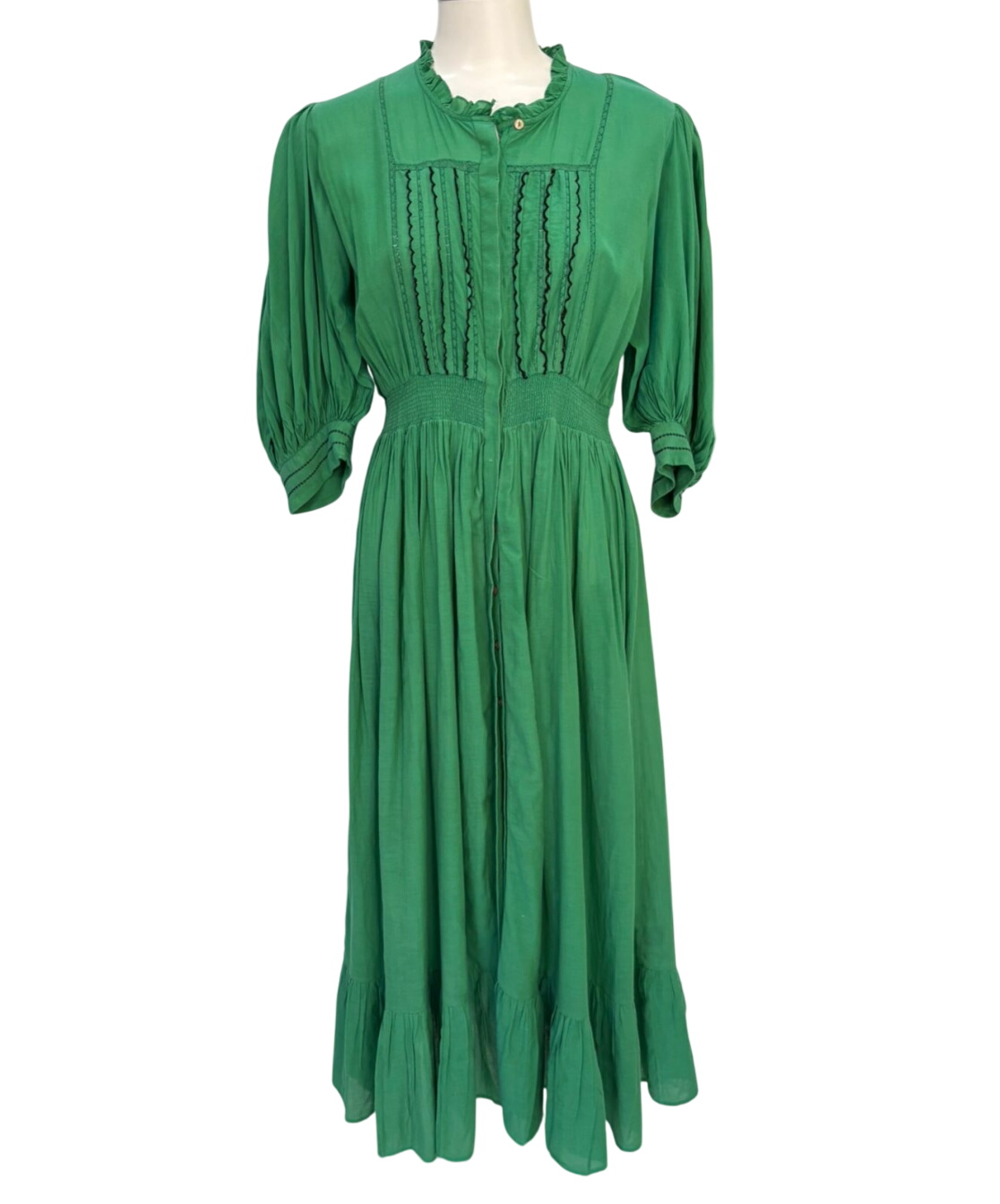 Cynthia Rowley Green Button-Up Maxi Dress