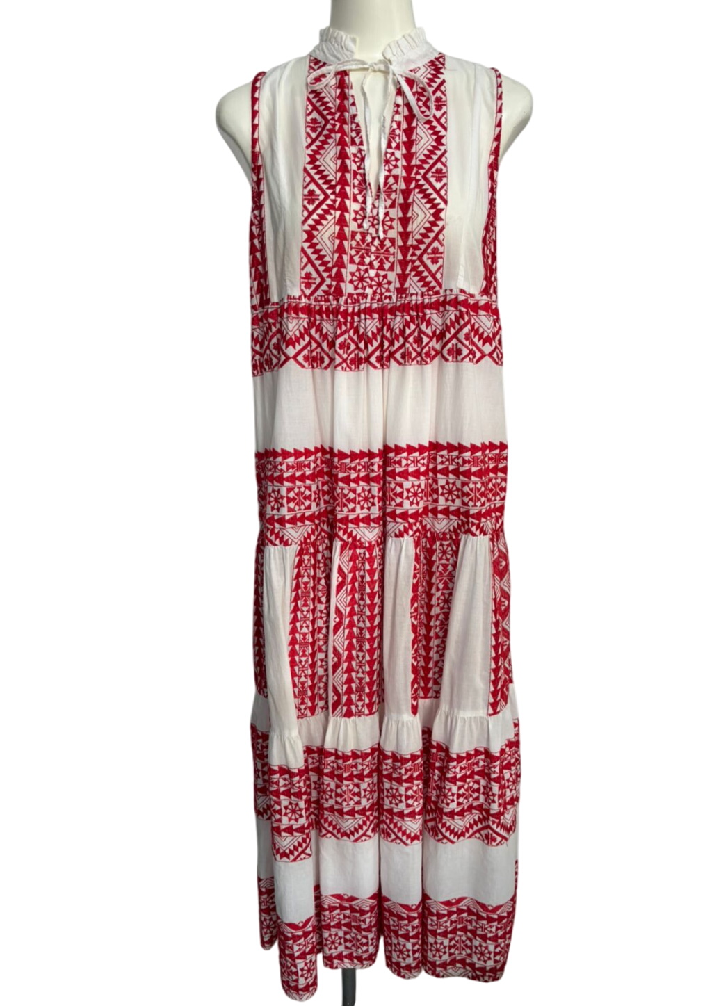 Greek Archaic Kori Embroidered Maxi Dress