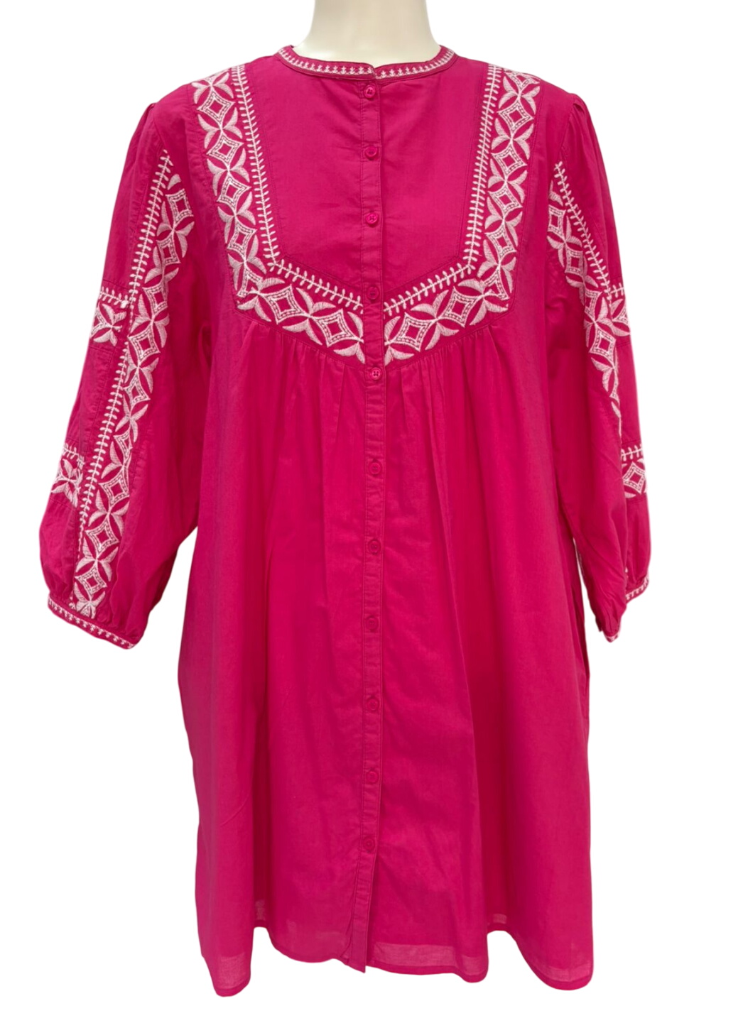 Maison 123 Embroidered Pink Tunic Dress