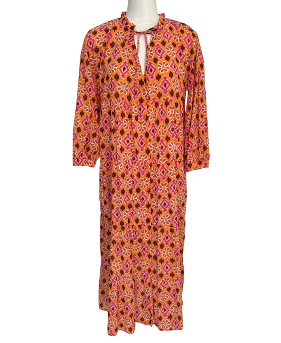Zara Orange Patterned Maxi Dress