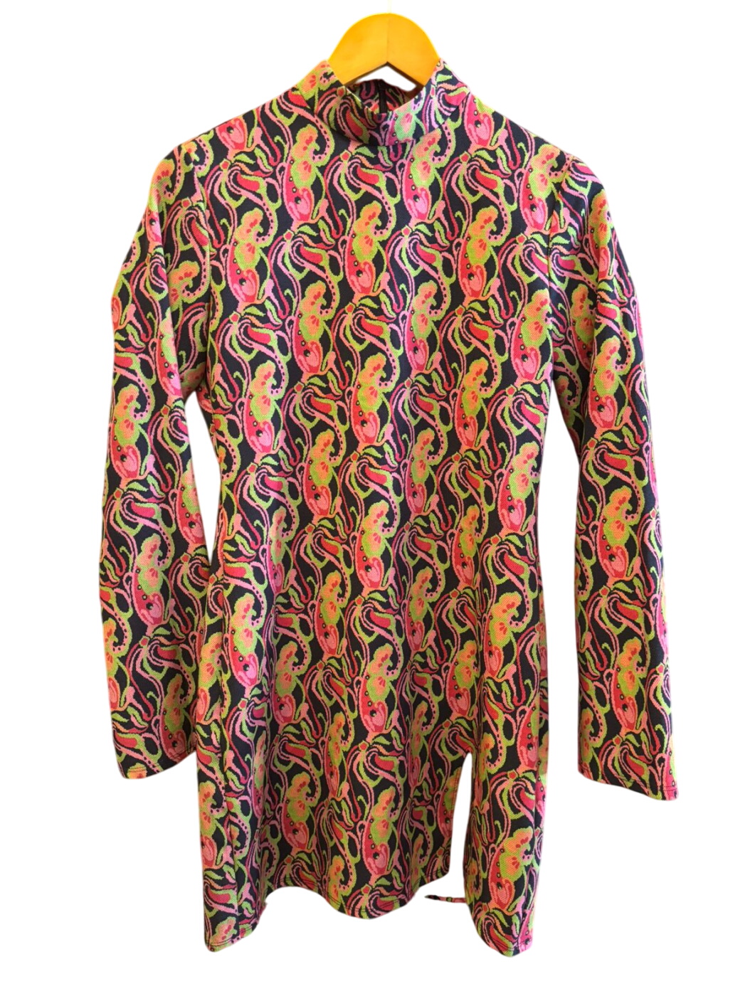 Zara Colorful Graphic Long Sleeve Dress