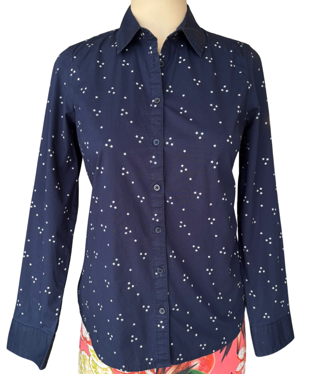 Tommy Hilfiger Navy Star Print Button-Up Shirt
