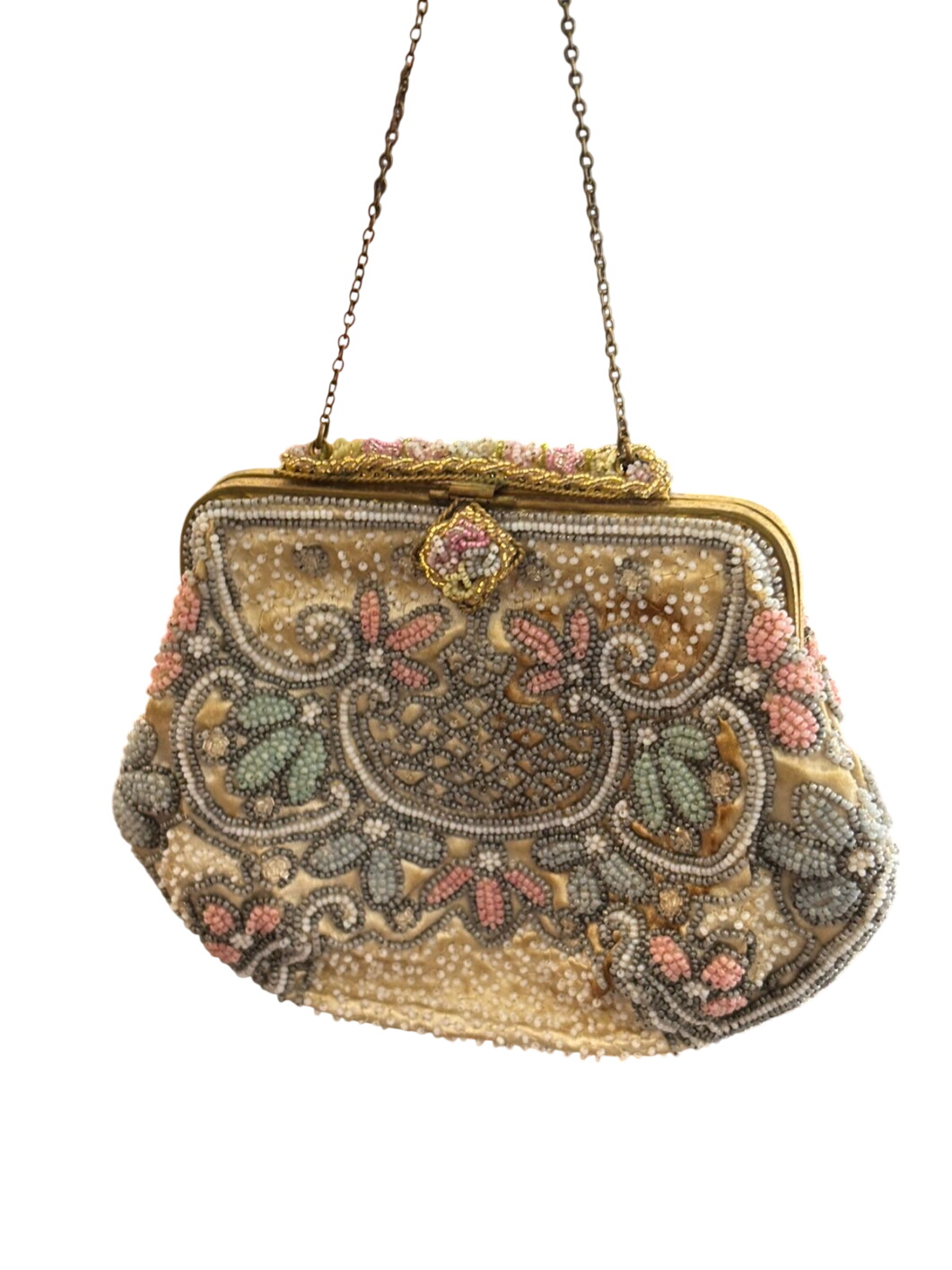 Pastel Beaded Clutch Bag