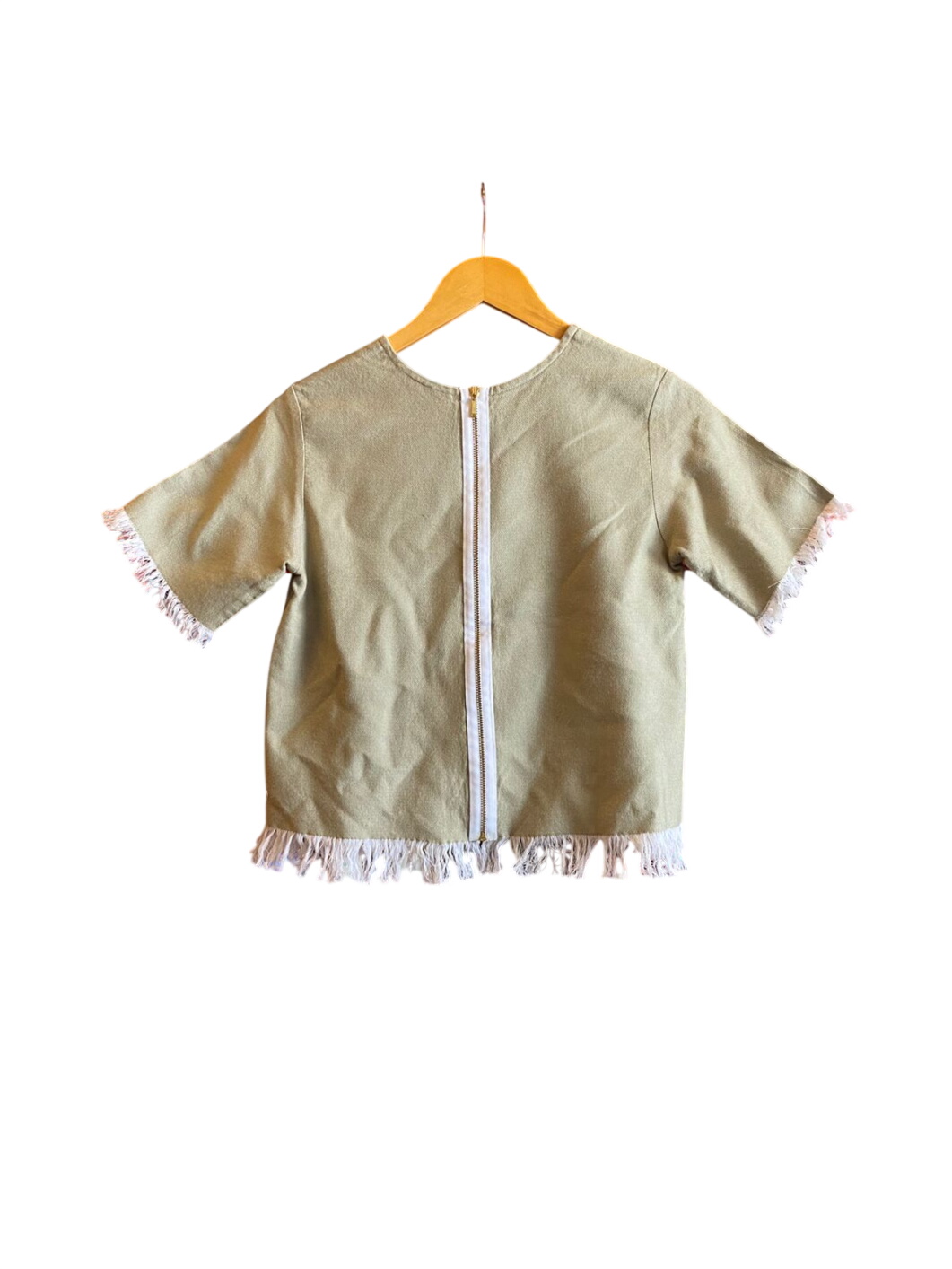 Fringed Short Sleeve Top