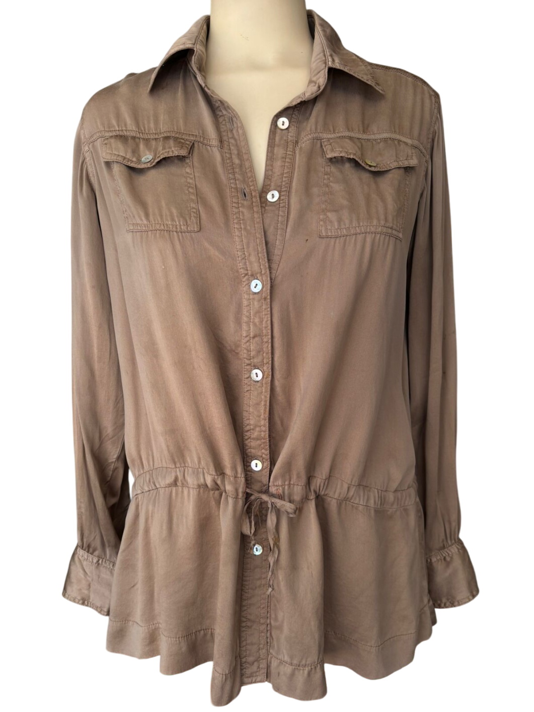 August Brown Button-Up Shirt
