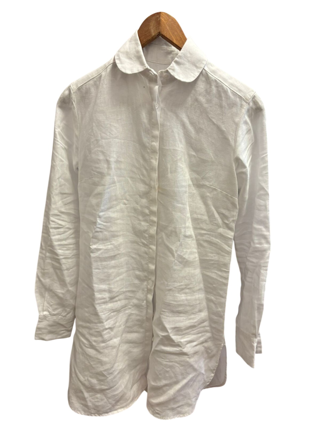 White Long-Sleeve Linen Shirt