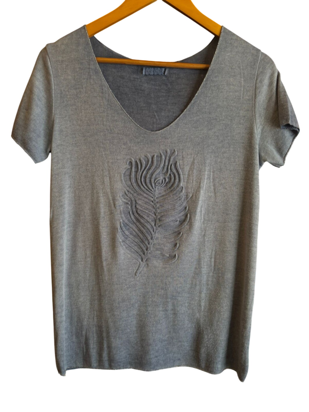 Made in Italy V-neck Short Sleeve Top