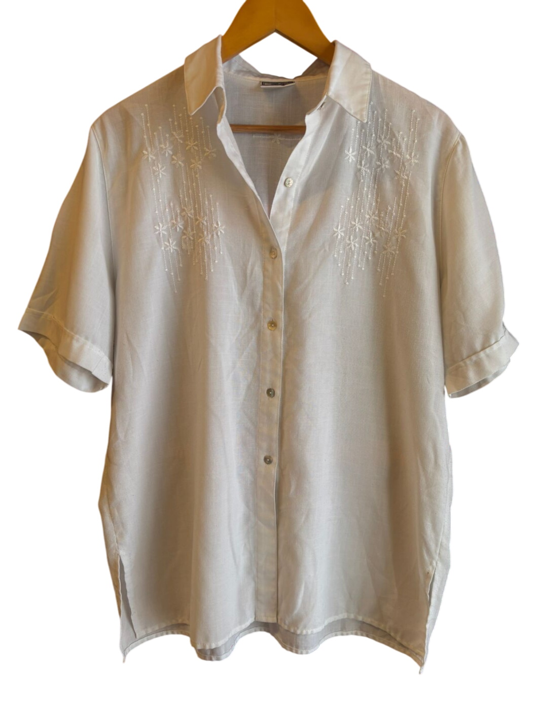 Collins Connection Embroidered Short-Sleeve Shirt