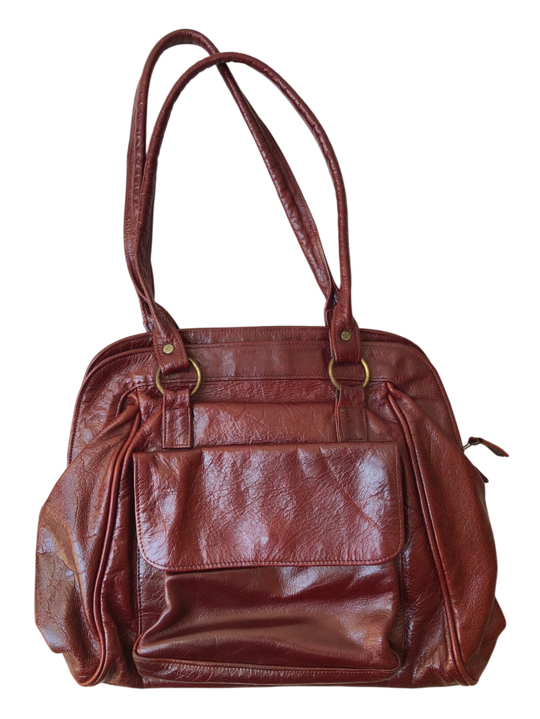 Vintage Burgundy Leather Handbag