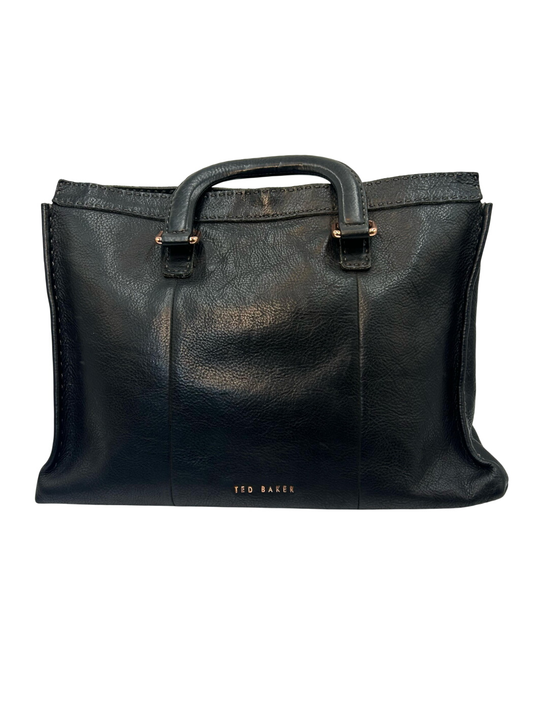 Ted Baker - Black Matte Leathdd Briefcase Bag