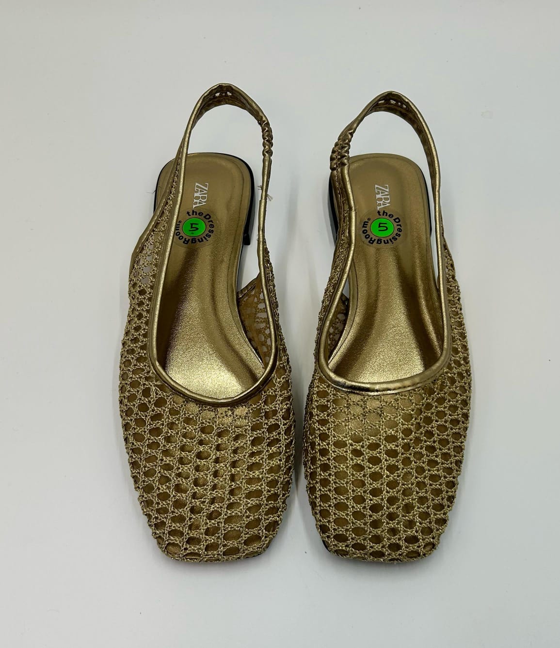 ZARA - Gold Mesh Slingback Pumps