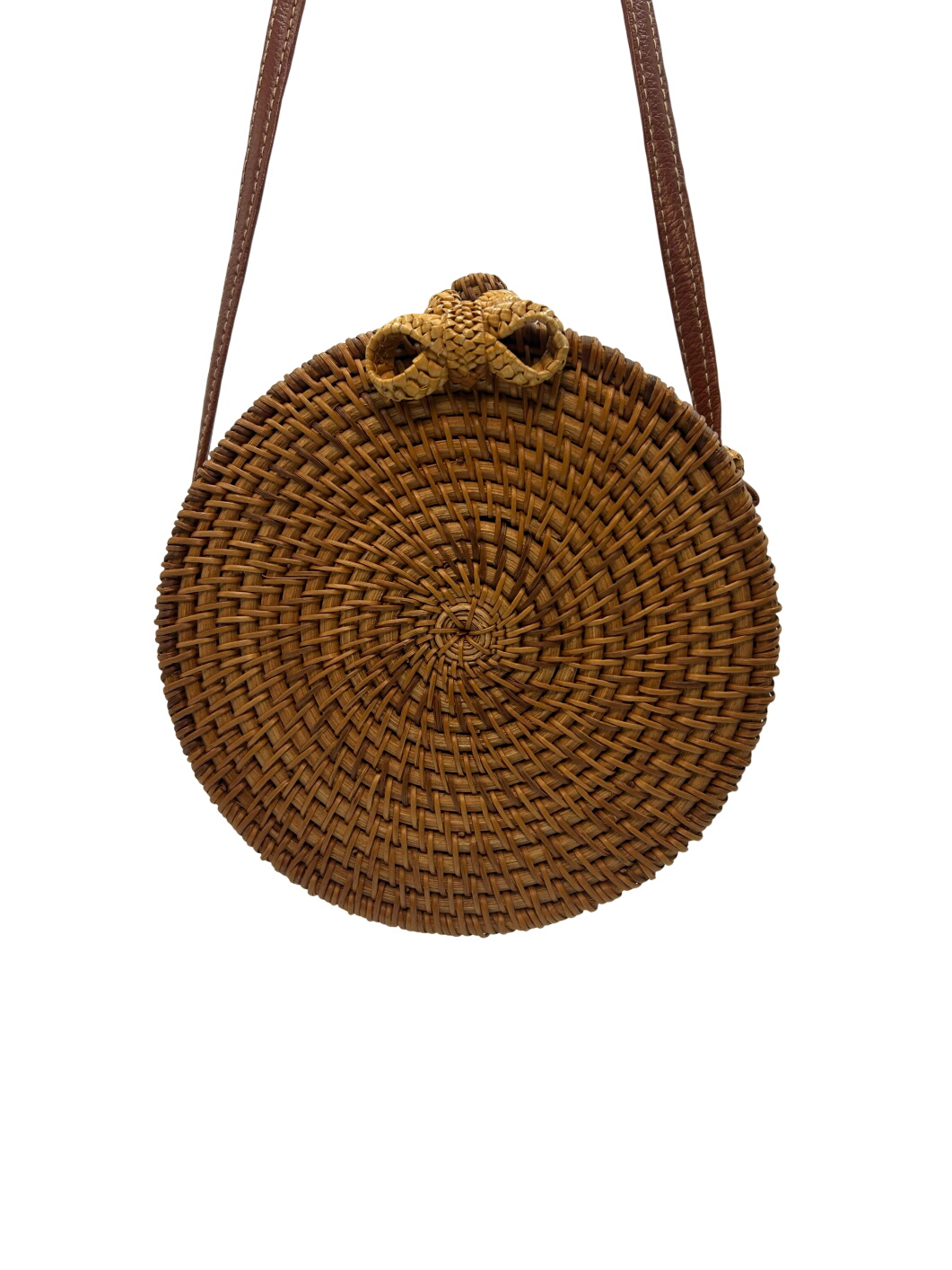 Poetry - Round Hard Wicker Handbag