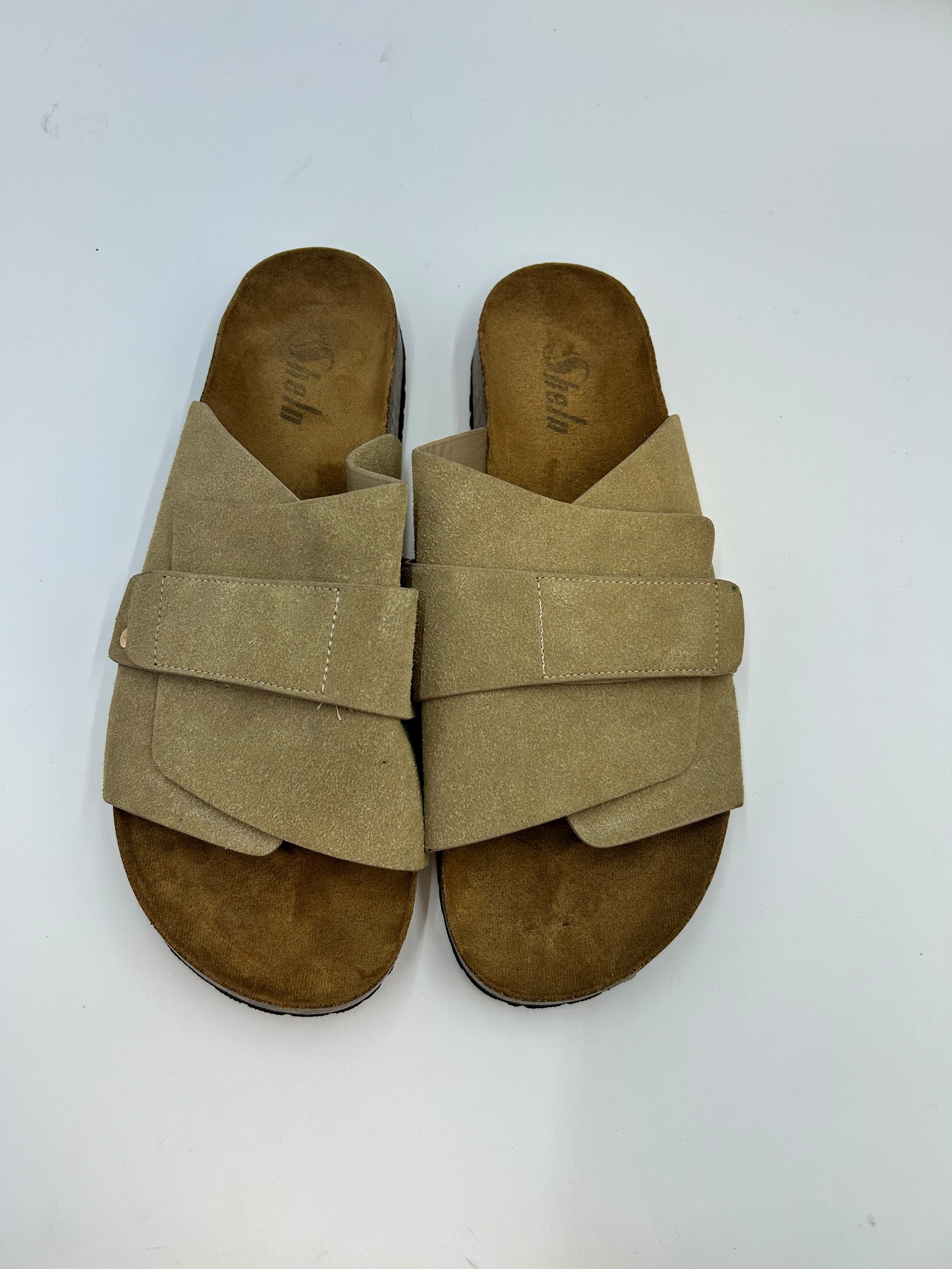 Shein - Stone Suede Sandal