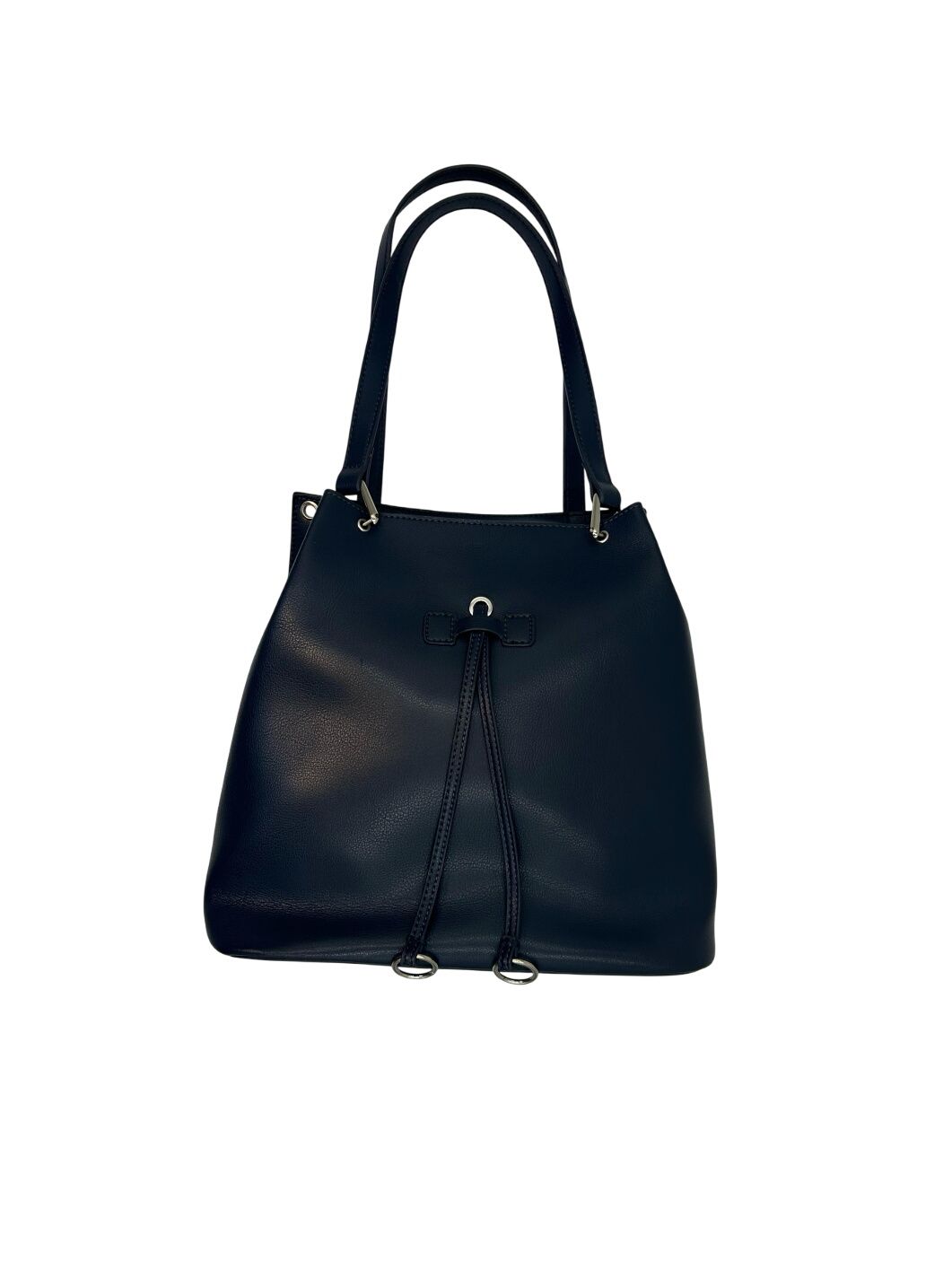 ZARA - Navy Bucket Bag with Thin Straps