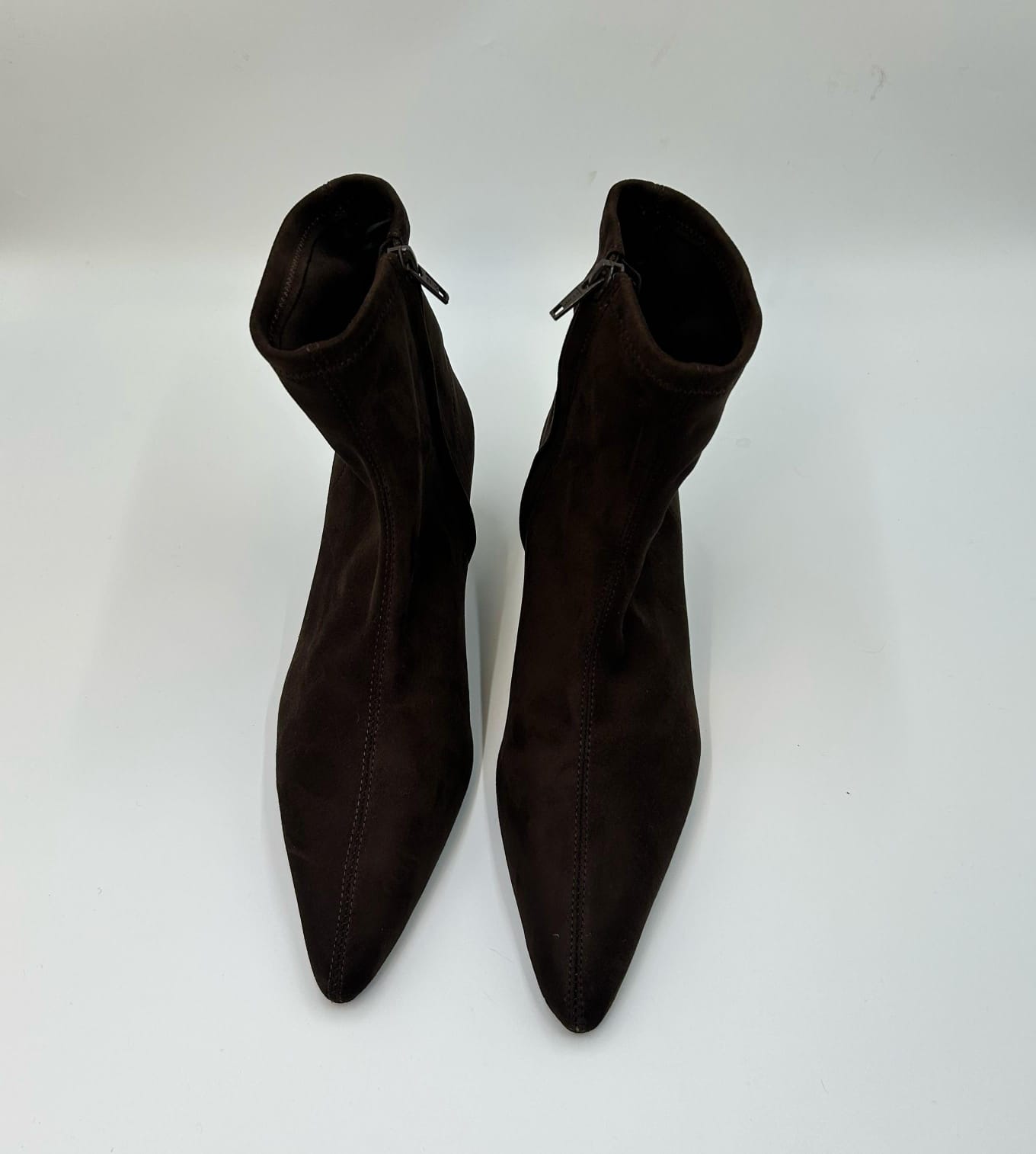H&M - Dark Brown Heeled Sock Boots - UK 6