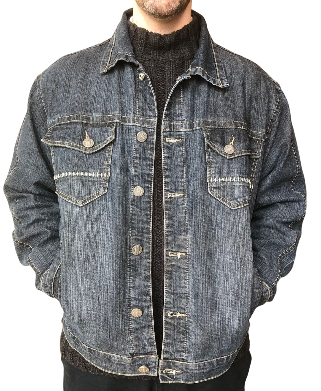 Denim Jacket with Two Front Pockets