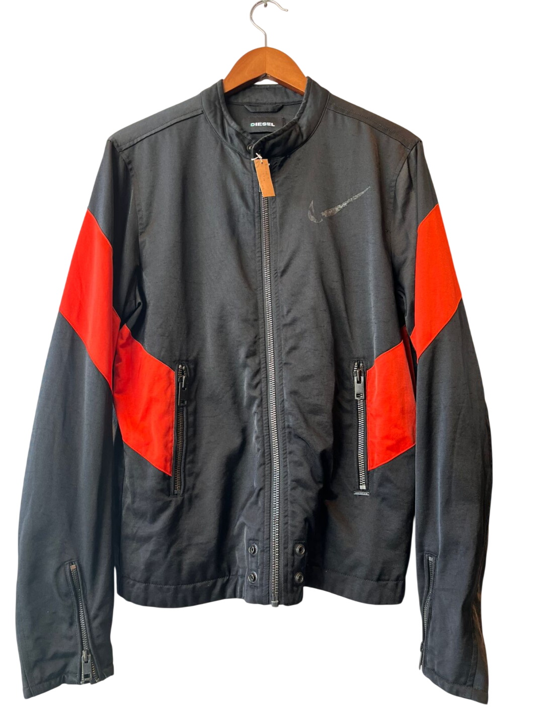 Diesel x Nike Black and Red Zip-Up Jacket