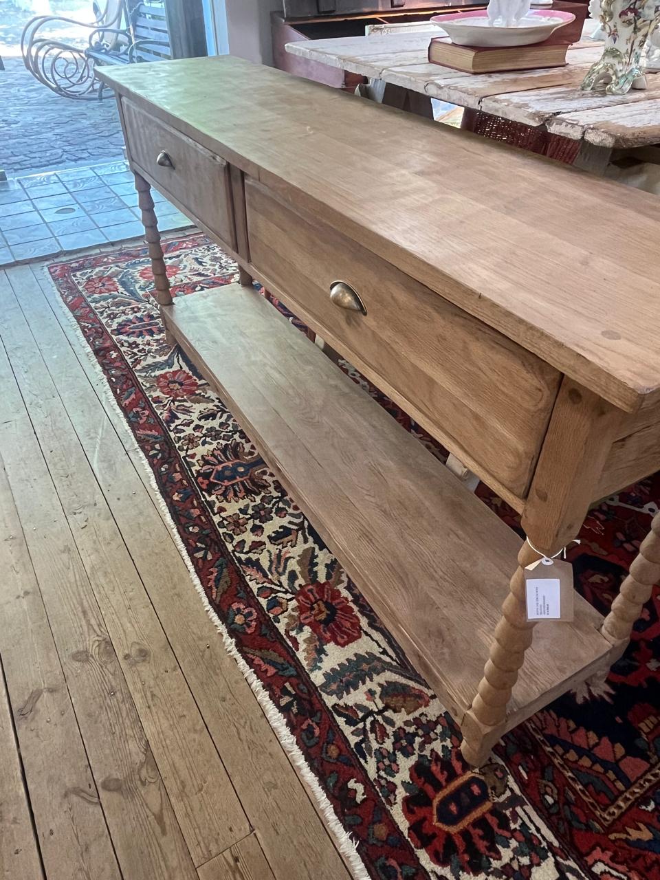 Rustic Oak Server With Drawers