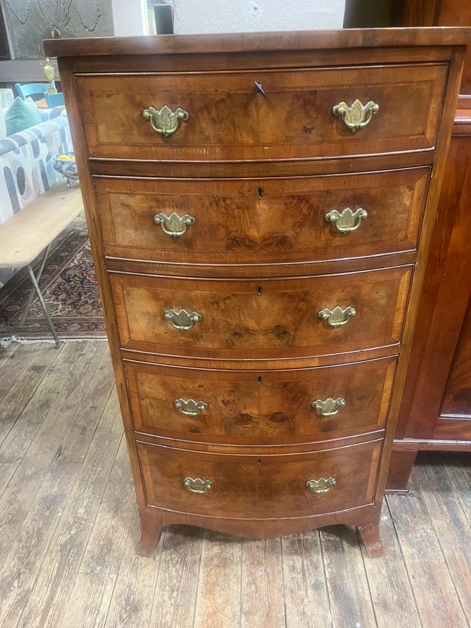 Antique Mahogany Wellington Tall-Boy Chest Of Drawers