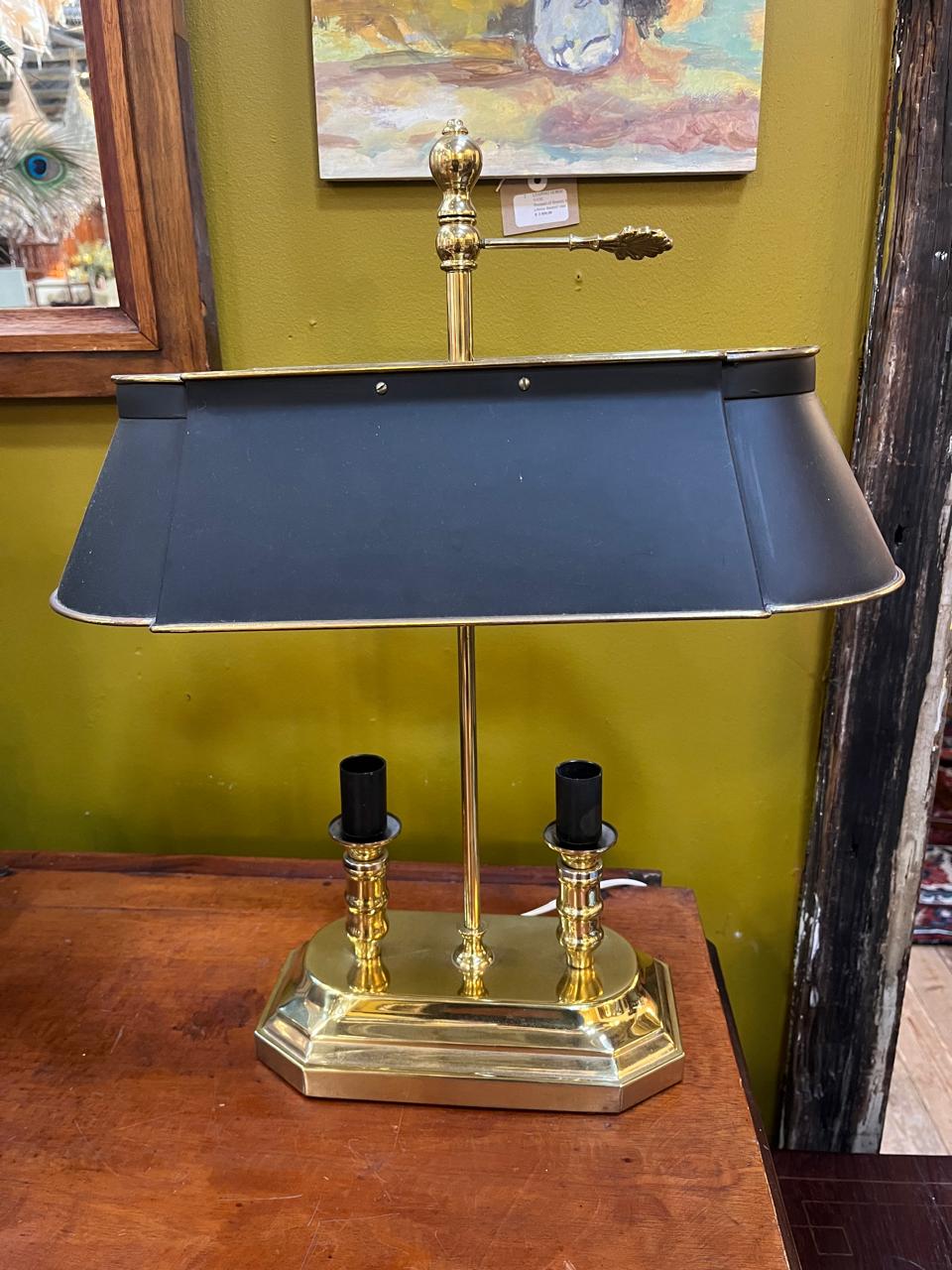 Vintage-Style Golden Metal Bouillotte Lamp