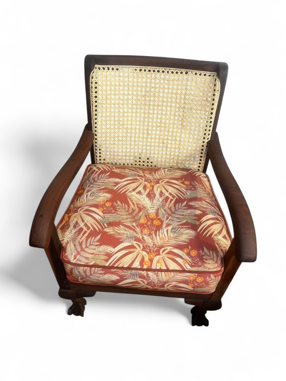 Cane-Backed Armchair In Theo Van Rooyen Ochrefield Fabric