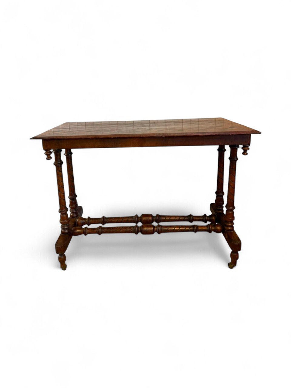 Victorian Inlaid Stretcher Table