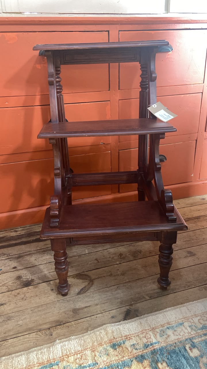Antique Wooden Library Step