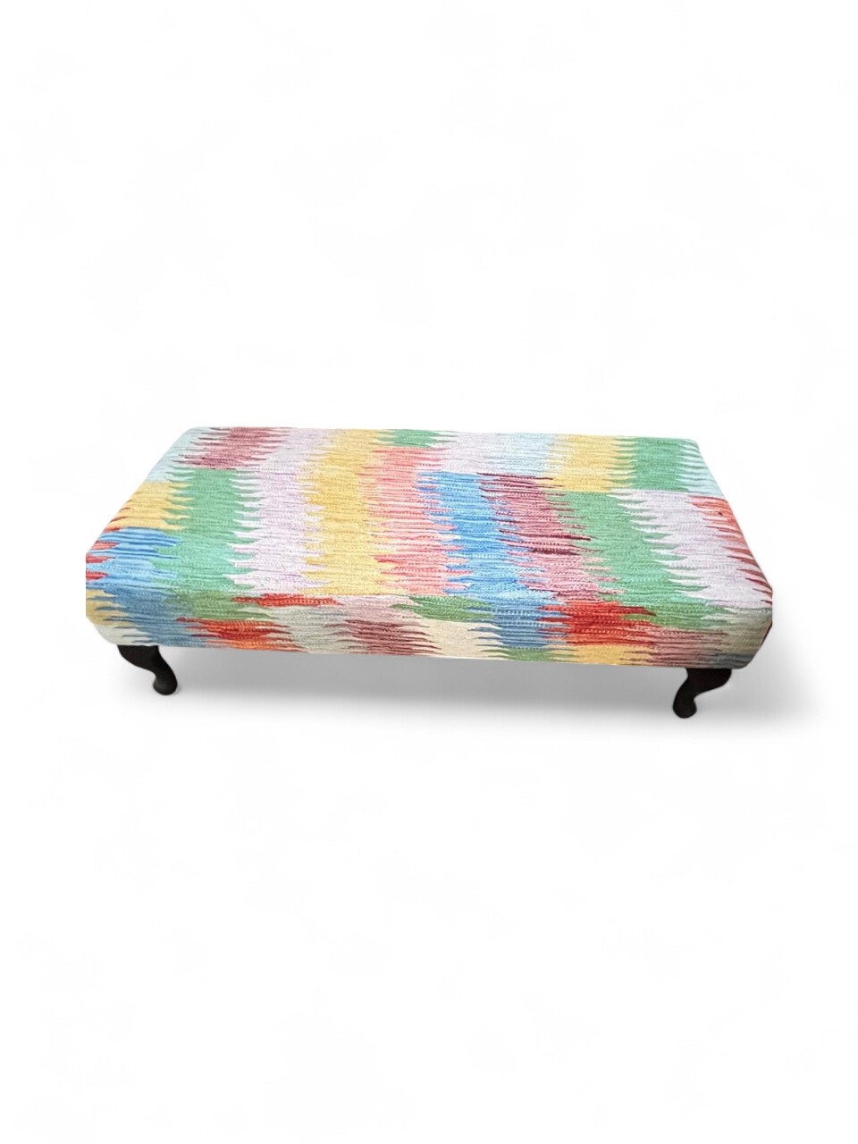Zig-Zag Afghan Kelim Ottoman