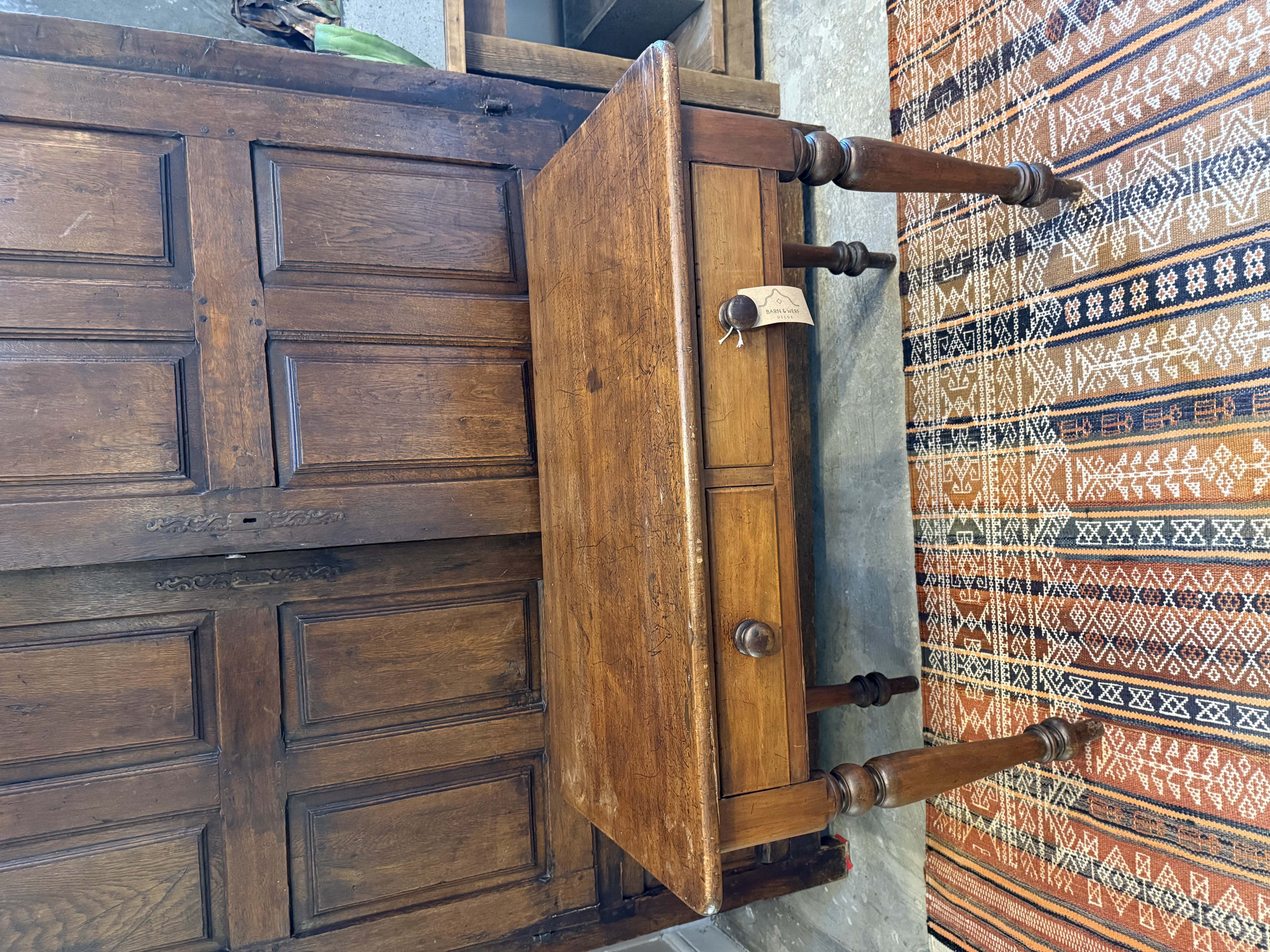 Early 20th C Yellowwood Two-Drawer Server