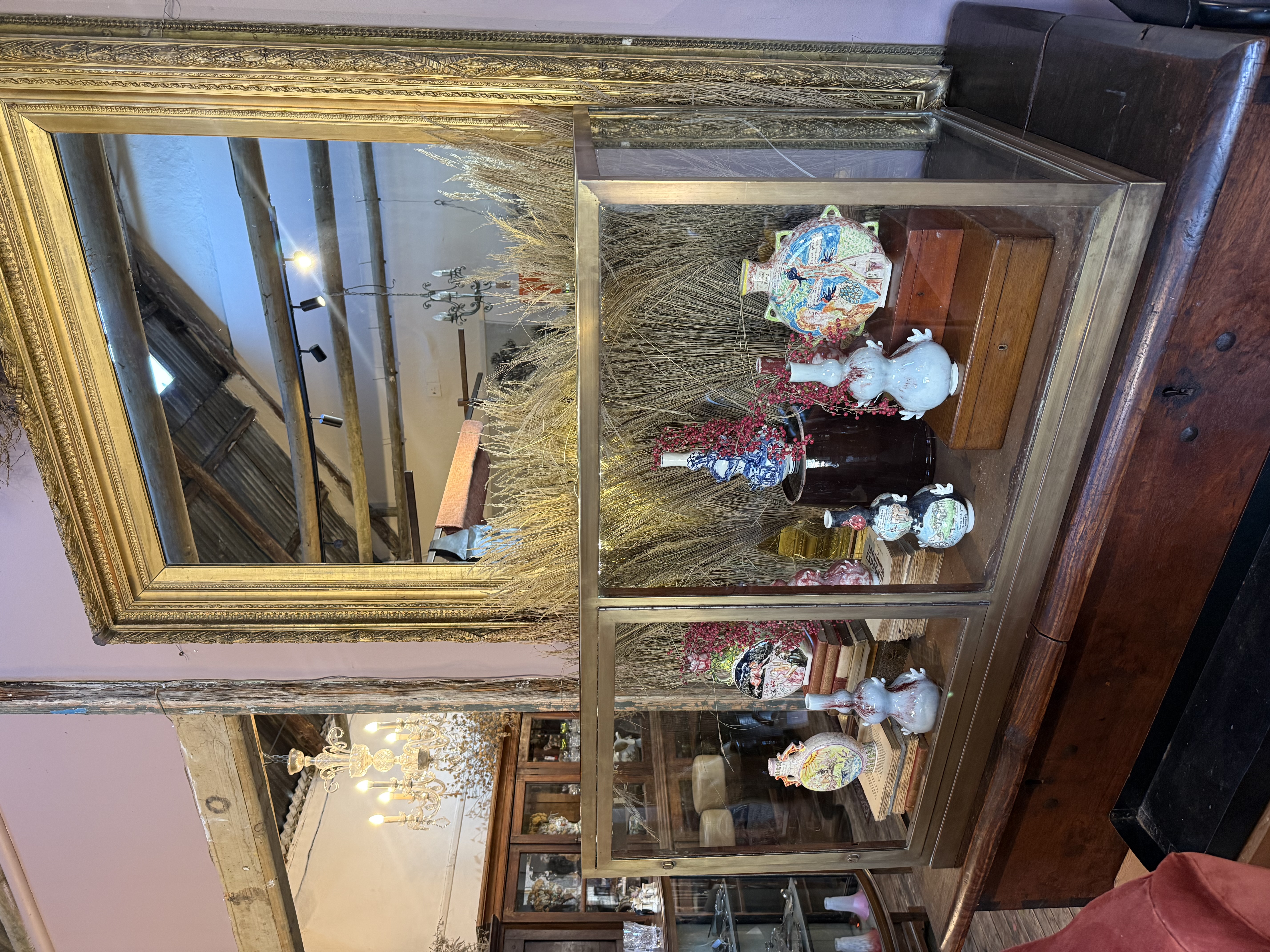 Brass and Glass Table top Display Case
