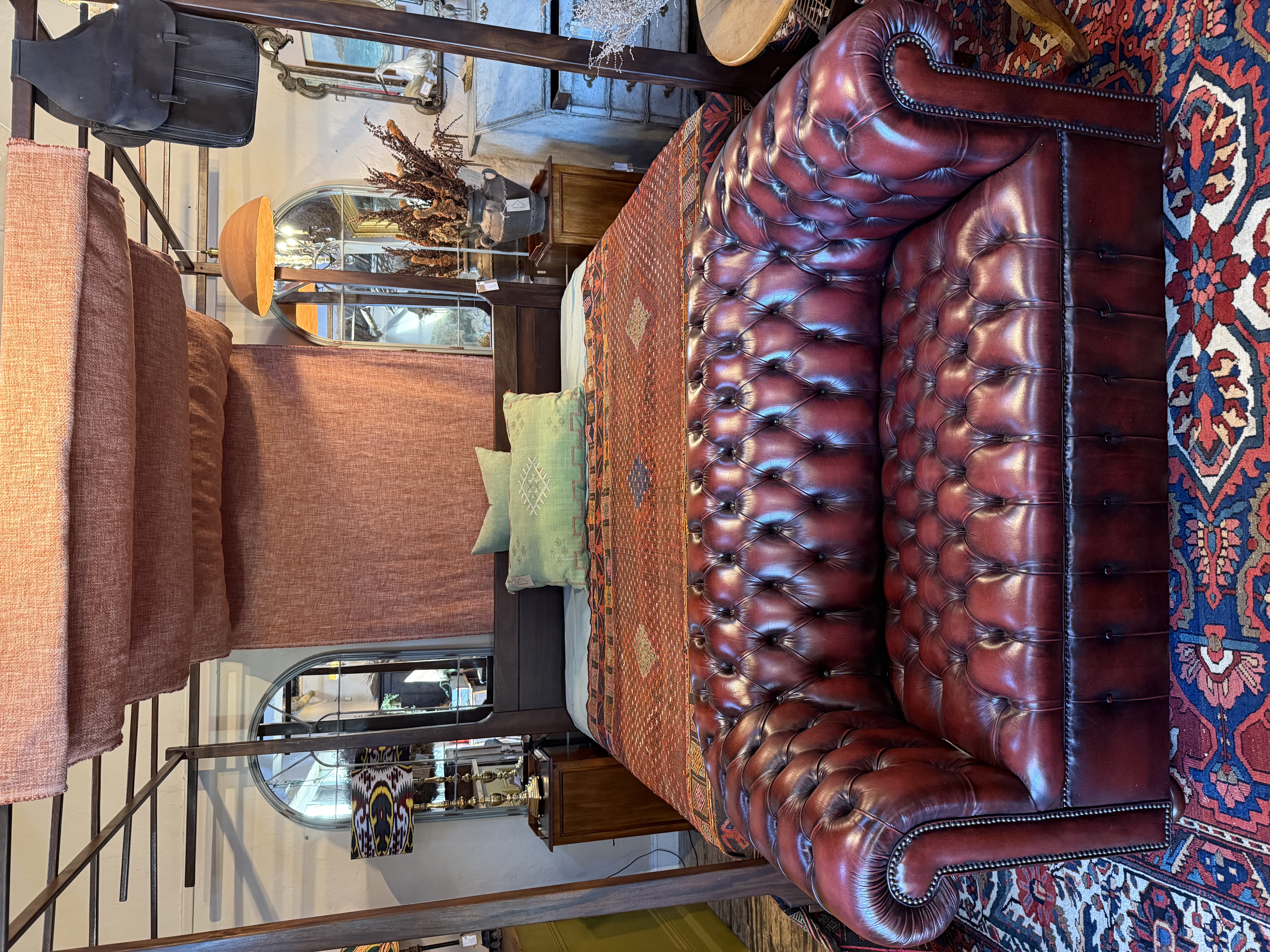 Two seater Chesterfield Sofa Leather Couch