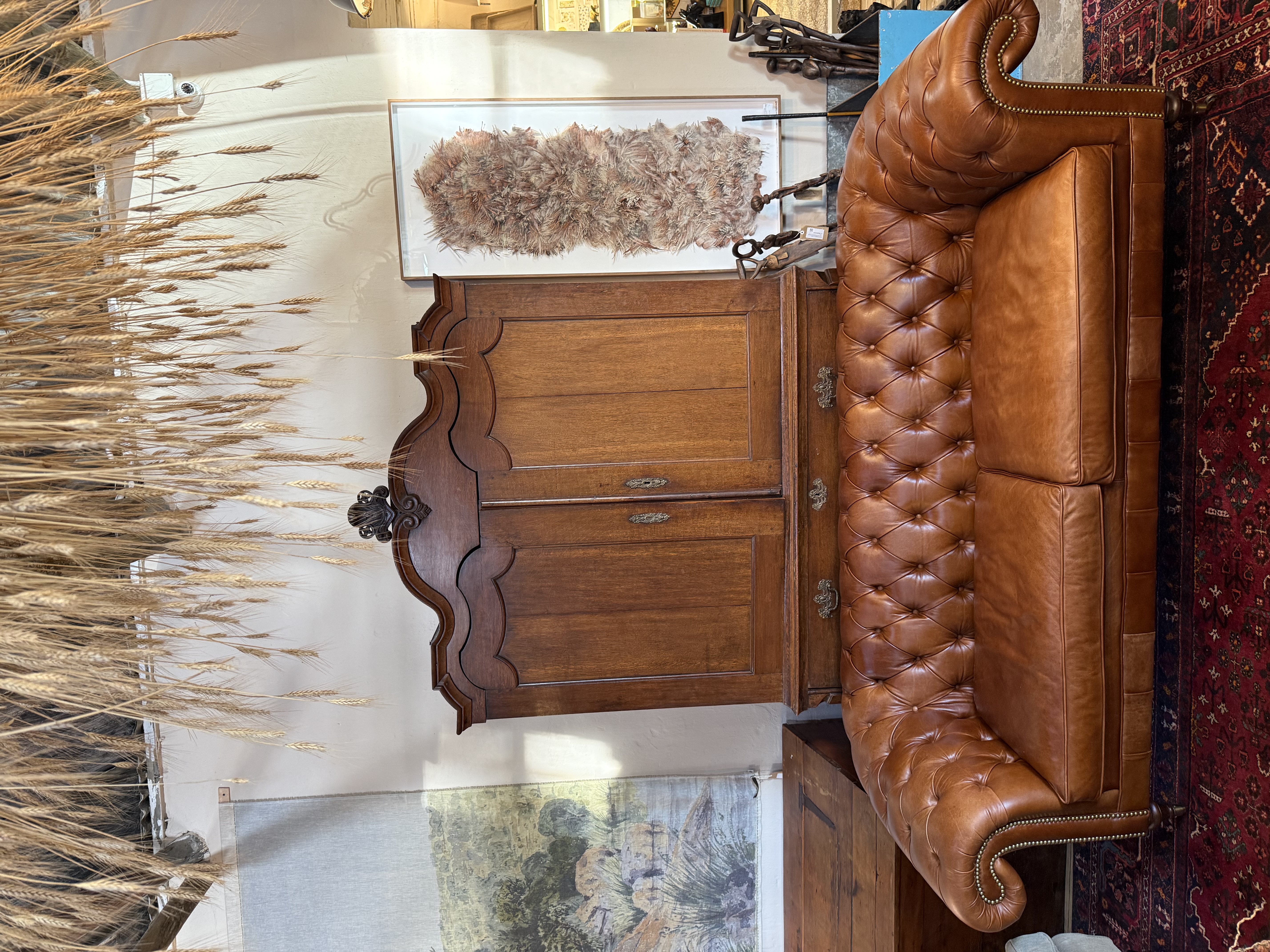 Tan Chesterfield Leather Sofa